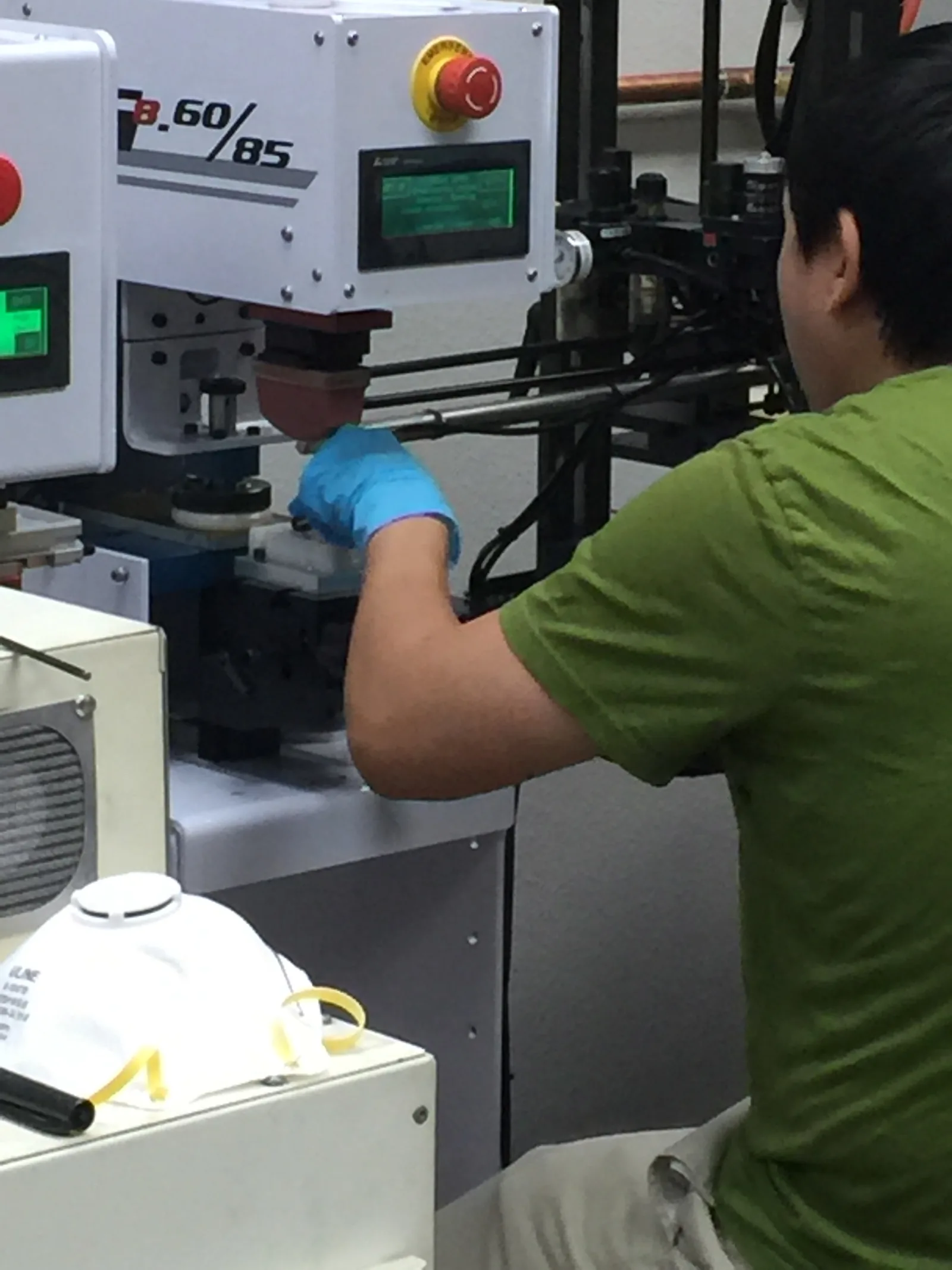 Pad printing machine with touchscreen operator control